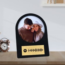 Hediye Vakti Kişiye Özel Fotoğraflı Sopotify Uyumlu Ahşap Masa Üstü Çerçeve