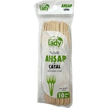 Lüx Ahşap Çatal 10'li