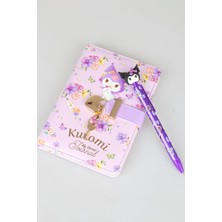 x Dekomus Lisanslı Kuromi Secret Garden Edition Kilitli Hatıra Defteri & 3D Figürlü Uçlu Kalem 0.7 mm 2'lisi