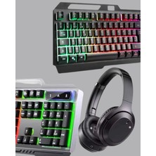 Gaming Set Işıklı Klavye Mouse + Bluetooth 5.2 Kulaklık Oyuncu Paketi