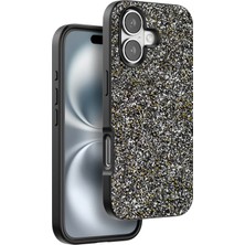 Mey Ithalat® iPhone 16 Plus Bright Simli Kapak - Gümüş