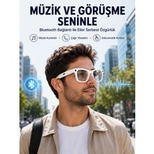 Kameralı Akıllı Gözlük Bluetooth Telefon Görüşmeli Video Fotoğraf Kayıtlı Aı Çeviri Destekli Dokunmatik Kontrollü