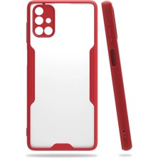 Mey Ithalat® Samsung Galaxy M51 Kılıf Platin Silikon - Kırmızı