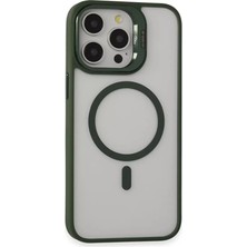 Mey Ithalat® iPhone 15 Pro Kılıf Roblox Lens Magsafe Standlı Kapak - Koyu Yeşil