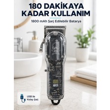Renas Store Erkek Saç Tıraş Makinesi Ayarlanabilir Bıçaklı 4 Taraklı 180 Dakika Kullanımlı LCD Ekranlı Şarjlı