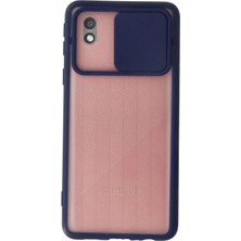 Mey Ithalat® Samsung Galaxy A01 Core Kılıf Palm Buzlu Kamera Sürgülü Silikon - Lacivert