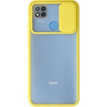 Xiaomi Redmi 9c Kılıf Palm Buzlu Kamera Sürgülü Silikon - Sarı