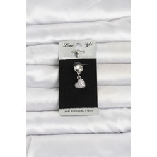 Inure Jewelry 316L Cerrahi Çelik Sallantılı Kalp Model Göbek Piercing