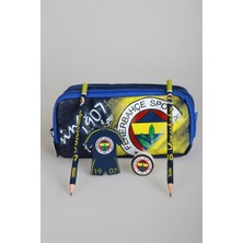 Lisanslı Fenerbahçe Kalem Çantası,2'li Kurşun Kalem,silgi ve Çift Bıçaklı Kalemtraş Seti
