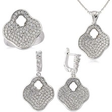 Inure Jewelry Gümüş Çiçek Bayan Set