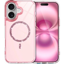 Mey Ithalat® iPhone 16 Plus Live Diamond Magsafe Kapak - Pembe
