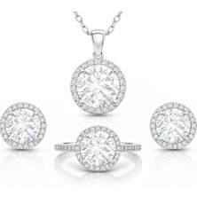 Inure Jewelry Gümüş Yuvarlak Montür Tek Taş Set