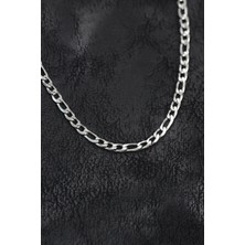 Inure Jewelry 316L Çelik Gümüş Renk Figaro Zincir Model Erkek Kolye