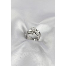Inure Jewelry Pirinç Gümüş Renk Sarmal Yılan Model Kadın Yüzük