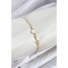 Inure Jewelry Gold Renk Pirinç Deniz Kabuğu Modelli Asansörlü Kadın Bileklik