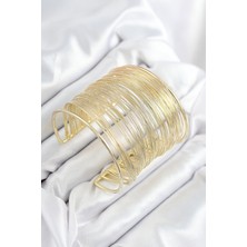 Inure Jewelry Pirinç Tel Sarma Model Gold Renk Kadın Bileklilk