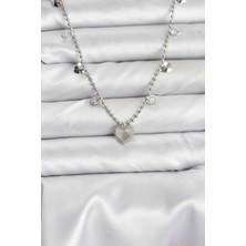 Inure Jewelry Pirinç Gümüş Renk Kalp Model Kadın Kolye