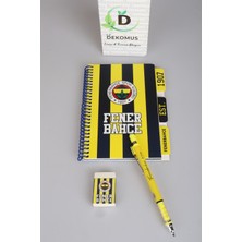LİSANSLI FENERBAHÇE PLANLAYICI BLOKNOT,UÇLU KALEM 0.7 MM VE SİLGİ SETİ "DEKOMUS CEP DEFTERİ HEDİYELİ"