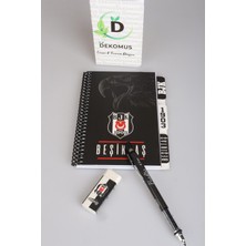 Beşiktaş LİSANSLI BEŞİKTAŞ PLANLAYICI BLOKNOT,UÇLU KALEM 0.7 MM VE SİLGİ SETİ