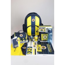 LİSANSLI FENERBAHÇE FULL KIRTASİYE OKUL SETİ ÇUBUKLU OKUL,3 BÖLMELİ BESLENME ÇANTASI VE KALEM ÇANTASI İLE 700 ML MATARA,BESLENME KABI