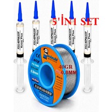 Smnr Mechanic 0,8 mm 40 gr Lehimleme Teli ve 5 cc Flux Seti 5in1 Arada ST16