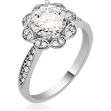 Inure Jewelry Gümüş Tek Taş Bayan Yüzük