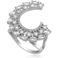 Inure Jewelry Gümüş Markiz Taşlı Bayan Yüzük