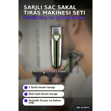 Beruflic T Bıçaklı Şarjlı Saç Sakal Tıraş Makinesi 3 Taraklı Kablosuz Erkek Bakım Seti BX-313671