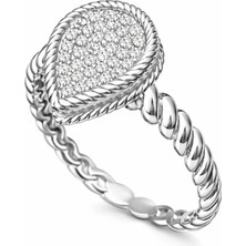 Inure Jewelry Gümüş Damla Zirkon Taşlı Kadın Yüzük