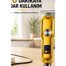 Beruflic 3 Taraklı Şarjlı Saç Sakal Tıraş Makinesi, Turbo Modlu LED Gösterge T Bıçak Kesim BX-313666