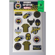 LİSANSLI FENERBAHÇE 3D ŞEKİLLİ ETİKET/STICKER  "DEKOMUS CEP DEFTERİ HEDİYELİ"