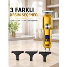 E-Woman T Bıçaklı Erkek Tıraş Makinesi USB Şarjlı LED Göstergeli Turbo Özellikli Saç Sakal Kesme Makinesi - Lisinya