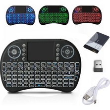 Apera CR46 Mini Kablosuz Klavye Mouse Seti Touchpad Lityum Pilli Işıklı Bluetooth 2.4g USB Smart Tv Televizyon Bilgisayar