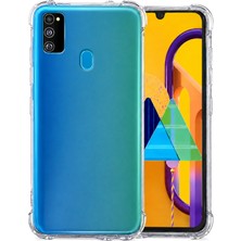 Case World Samsung Galaxy M30S ile Uyumlu Kapak Köşe Korumalı Airbag Antişok Şeffaf Silikon Kılıf