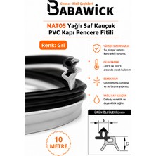 Babawick Saf Kauçuk Nat-05 Kapı Pencere Fitili Gri Tamirat Contası Kaliteli ve Uzun Ömürlü