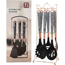 Melonika 7 Parça Stantlı Beyaz Silikon Mutfak Seti Ryl