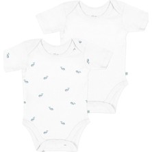 Casadora Baby Aqua %100 Organik Pamuk 2'li Kısa Kollu Body Seti