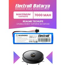 Electroll Realme Techlife Uyumlu Batarya (Maksimum Kapasite) 7000MAH Pil Robot Süpürge Bataryası
