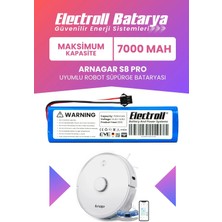 Electroll Arnagar S8 Pro Uyumlu Batarya (Maksimum Kapasite) 7000MAH Pil Robot Süpürge Bataryası Değişimi