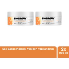 Toni&Guy Yeniden Yapılandırıcı Saç Bakım Maskesi 200 ml x 2 Tüm Saçlar İçin Etkili Onarıcı