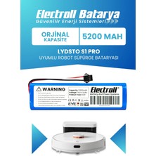 Electroll Lydsto S1 Pro Uyumlu Batarya (Orijinal Kapasite) 5200MAH Pil Robot Süpürge Bataryası