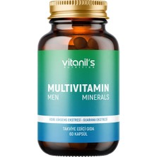 Vitanil's Nutrition Multivitamin Minerals Men (13 Tip Vitamin 7 Tip Mineral, Korean Ginseng & Guarana) 60 Kapsül