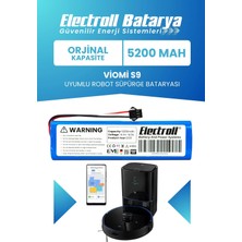 Electroll Viomi S9 Uyumlu Batarya 5200mah (Orijinal Kapasite)  Pil Robot Süpürge Bataryası Değişimi