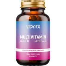 Vitanil's Nutrition Multivitamin Minerals Women (13 Tip Vitamin 8 Tip Mineral - Korean & Coenzim Q10 Ext.) 60 Kapsül