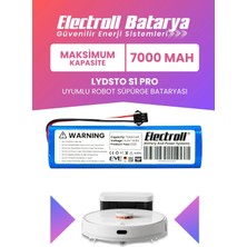 Electroll Lydsto S1 Pro Uyumlu Batarya (Maksimum Kapasite) 7000MAH Pil Robot Süpürge Bataryası Değişimi