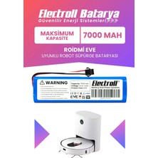 Electroll Roidmi Eve / Eve Plus SDJ01RM Uyumlu Batarya (Maksimum Kapasite) 7000MAH Pil Robot Süpürge Bataryası