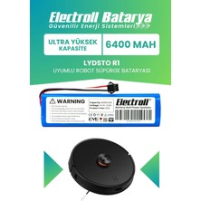 Electroll Lydsto R1 Vacuum Uyumlu Batarya (Ultra Yüksek Kapasite) 6400MAH Pil Robot Süpürge Bataryası Değişim