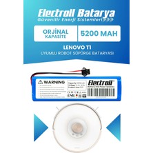 Electroll Lenovo T1 Uyumlu Batarya (Orijinal Kapasite) 5200MAH Pil Robot Süpürge Bataryası Değişimi