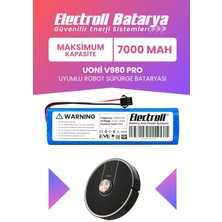 Electroll Uoni V980 Pro Uyumlu Batarya (Maksimum Kapasite) 7000MAH Pil Robot Süpürge Bataryası Değişimi