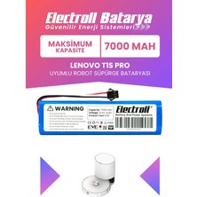 Electroll Lenovo T1S Pro Uyumlu Batarya (Maksimum Kapasite) 7000MAH Pil Robot Süpürge Bataryası Değişimi